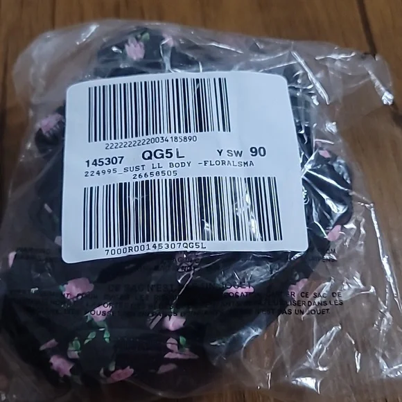 Victoria's secret pink body wrap bikini swim top BLACK FLORAL LARGE - Picture 3 of 7